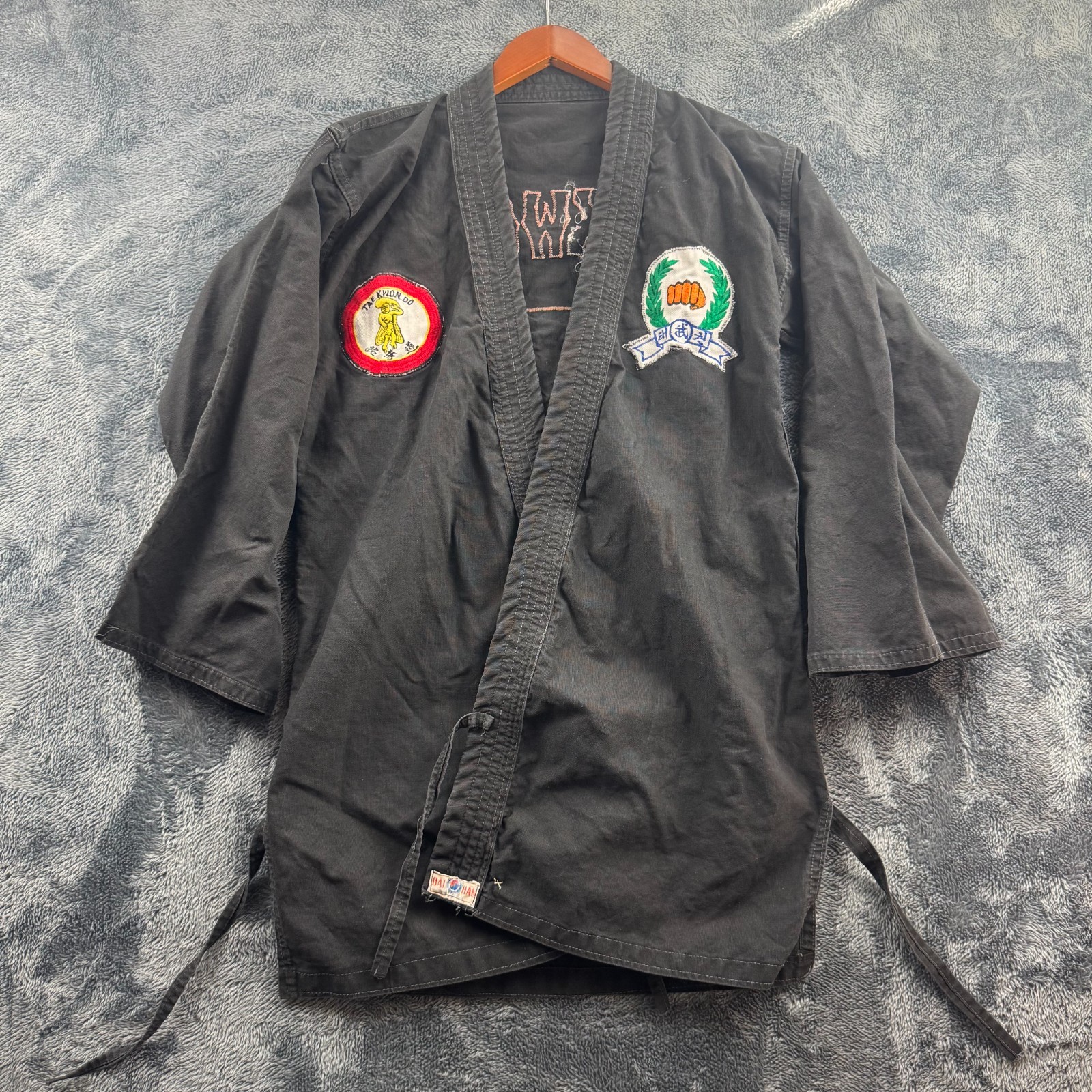 VTG Black Taekwondo Gi Jacket Heavy Canvas Size 0 - 18.5