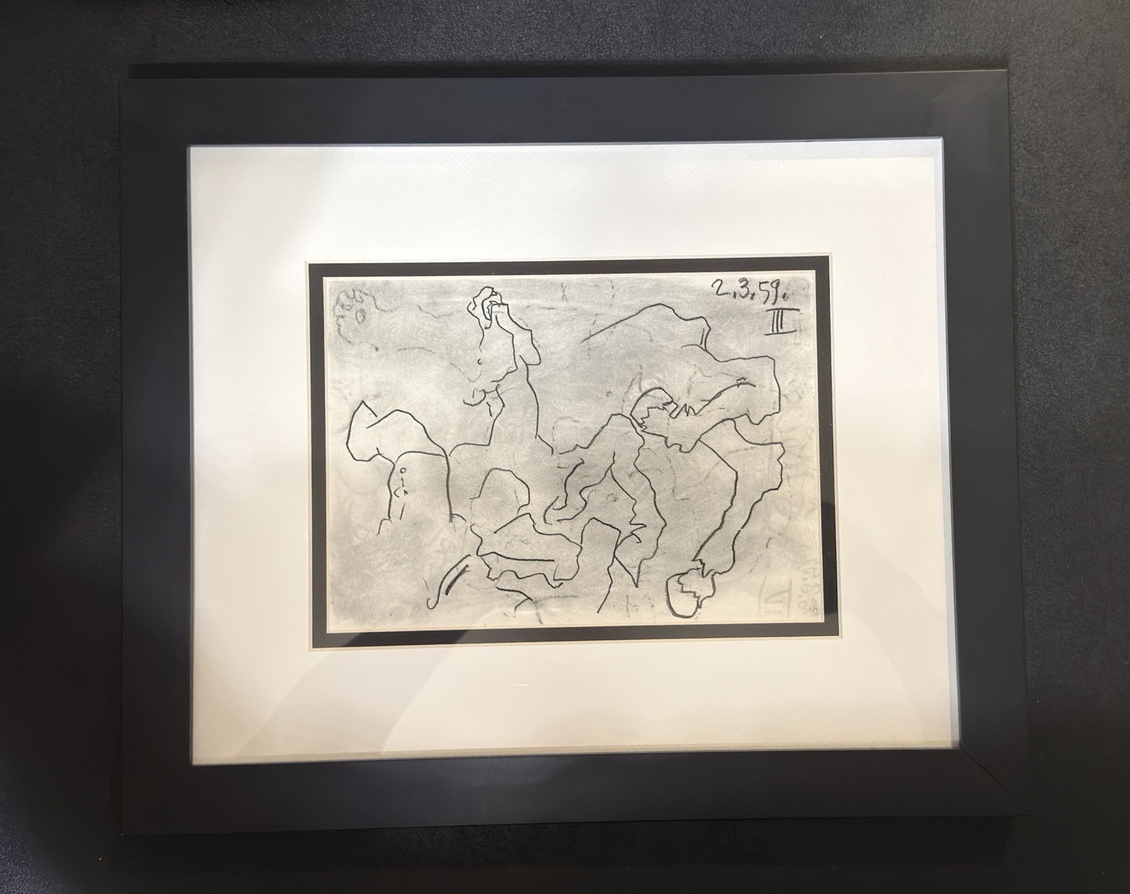 After Pablo Picasso Injured Horse Picador III 1961 Offset Lithograph Framed COA