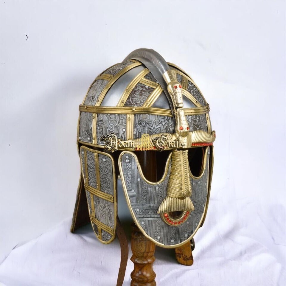 Medieval Sutton Hoo Deluxe Helmet Reenactment/Halloween/Christmas Item