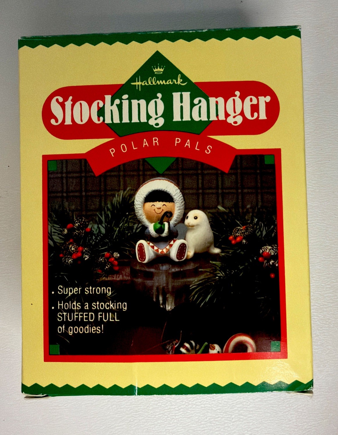 VTG MIB 1985 Hallmark Polar Pals Stocking Hanger -Sealed Hook And Inner Contents