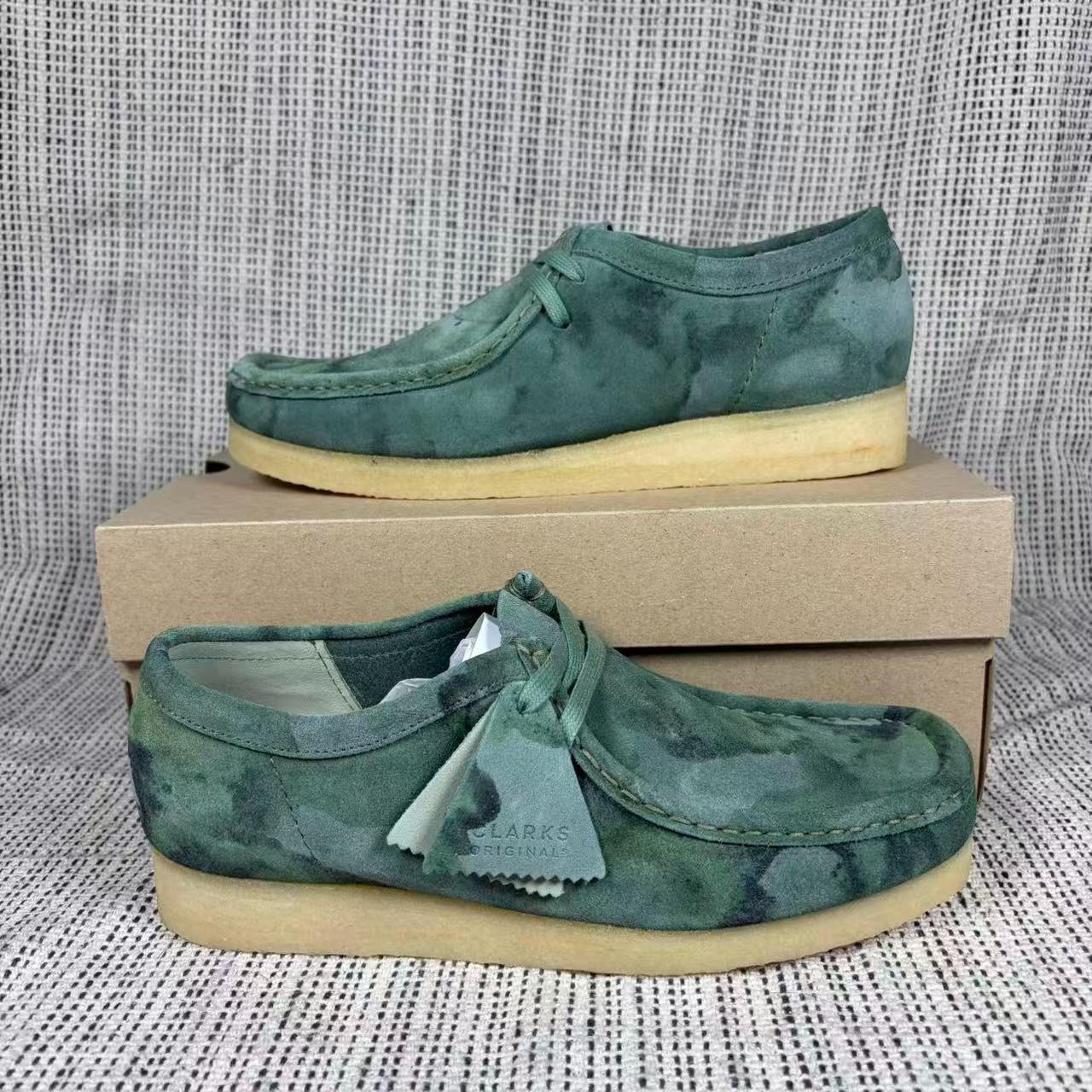 Clarks Originals Wallabee Green Camo Shoes 26164634