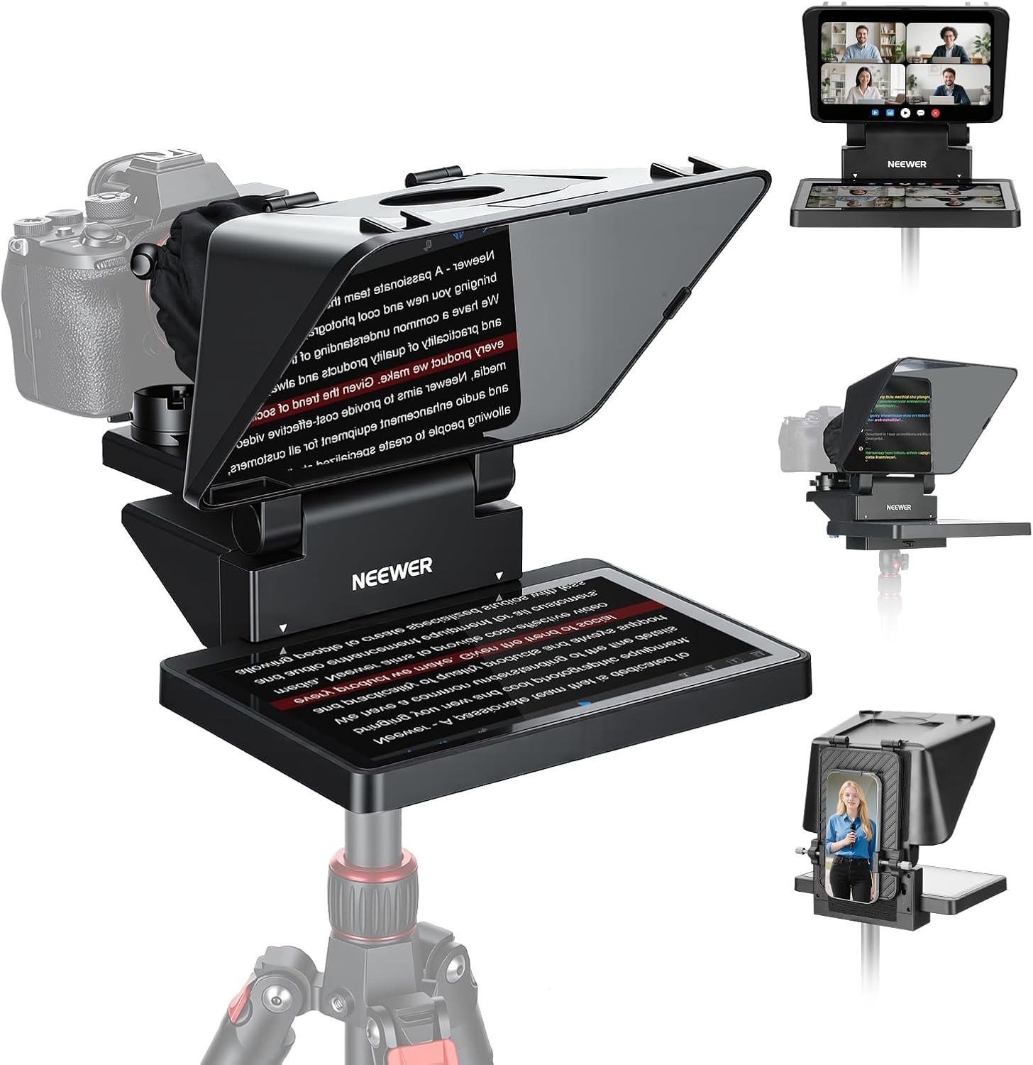 Neewer X11 11In Teleprompter 9In Monitor Camera Phone Webcam Streaming