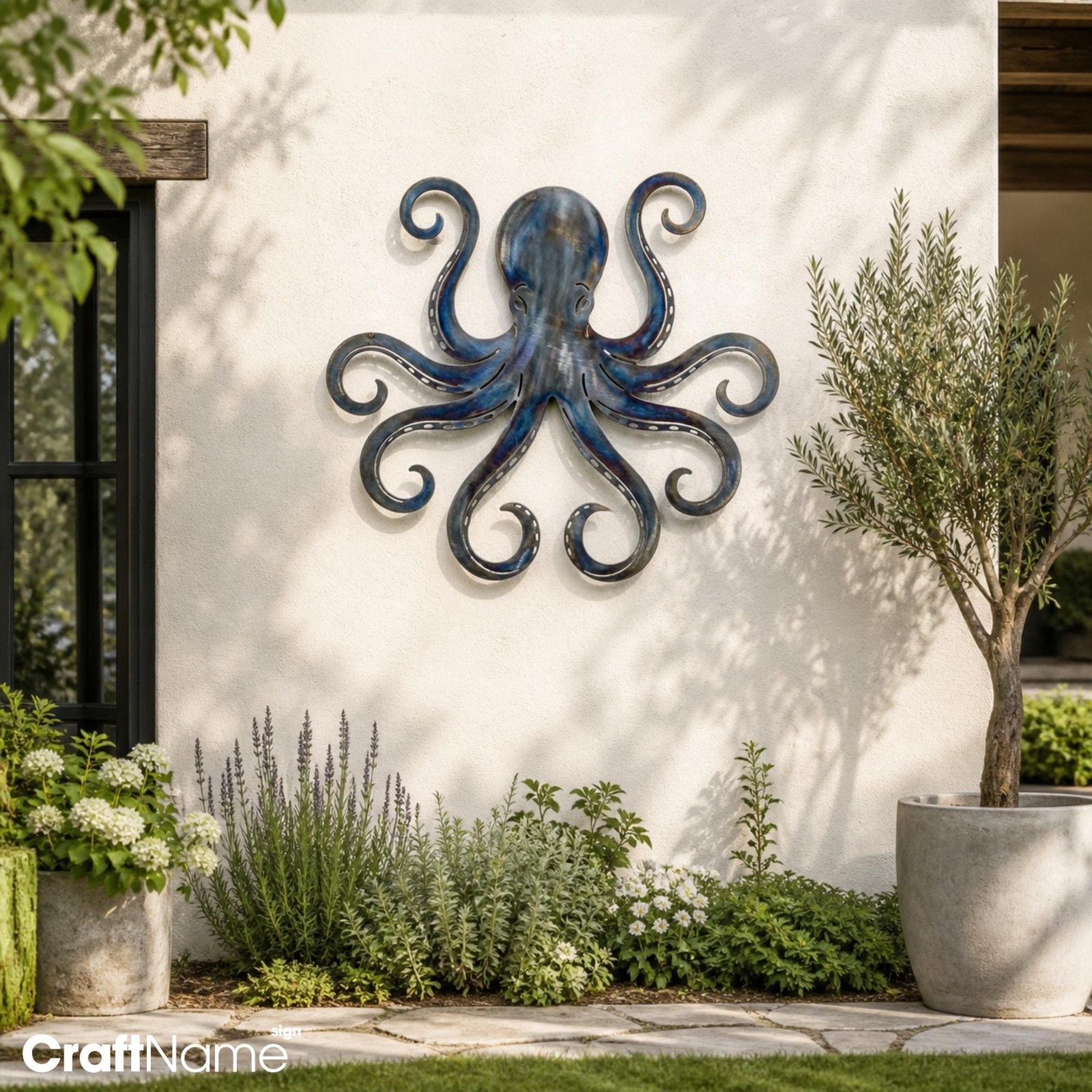 Octopus Metal Sign, Outdoor Wall Art for Patio or Backyard Decor Octopus Metal Sign, Outdoor Wall Art for Patio or Backyard Decor