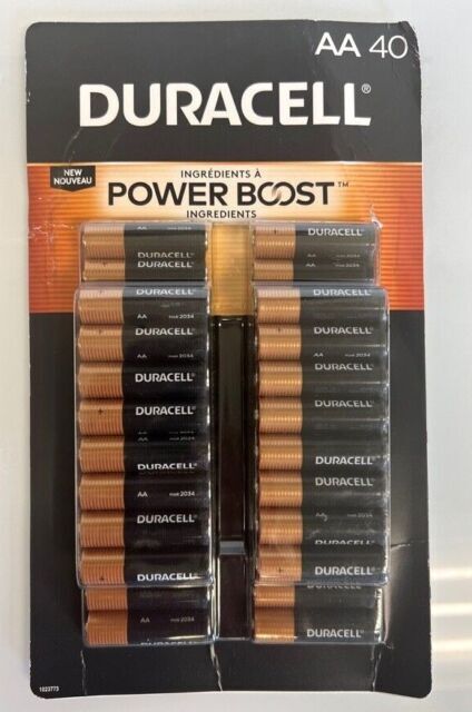 Pack of 40 Duracell Coppertop Alkaline AA Batteries Power Boost -NEVER USED Pack of 40 Duracell Coppertop Alkaline AA Batteries Power Boost -NEVER USED