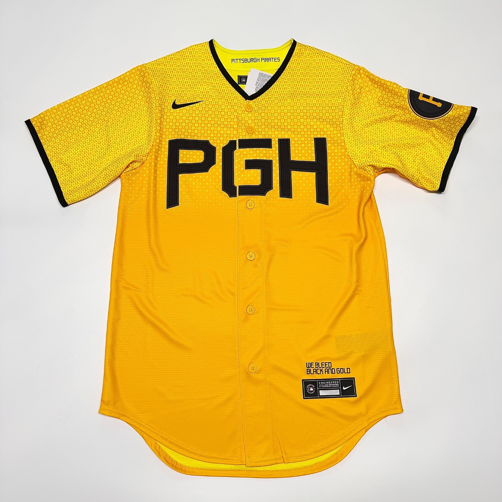 $140 NWT Authentic NIKE Pittsburgh Pirates City Connect MLB Baseball Gold Jersey $140 NWT Authentic NIKE Pittsburgh Pirates City Connect MLB Baseball Gold Jersey