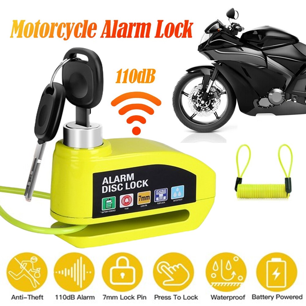 Motorcycle Alarm Disc Brake Lock Motorcycle Lock Anti-Theft Wheel Disc Lock US