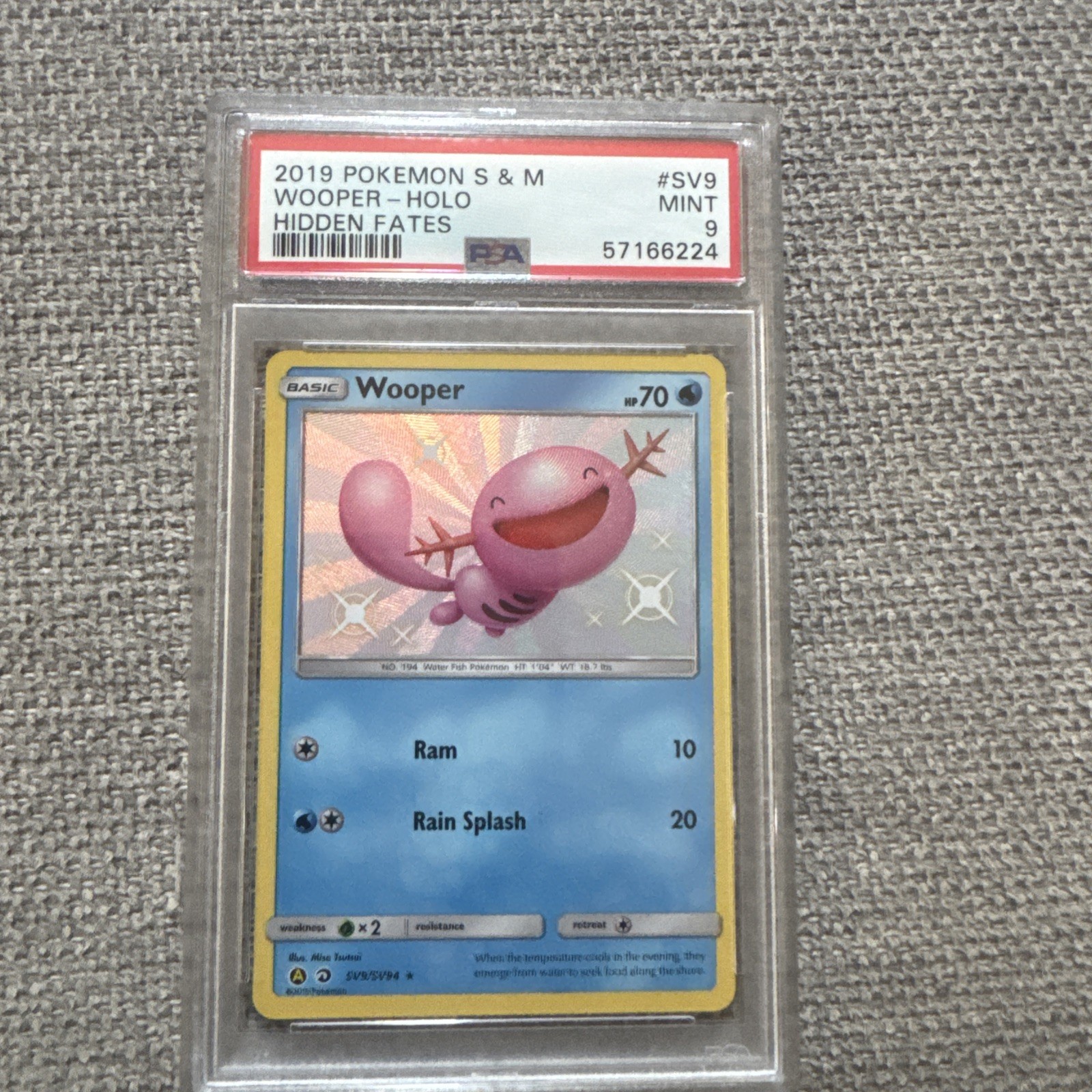 Wooper SV9/SV94 Shiny Rare Hidden Fates Shiny Vault Pokemon Holo Psa 9 Wooper SV9/SV94 Shiny Rare Hidden Fates Shiny Vault Pokemon Holo Psa 9