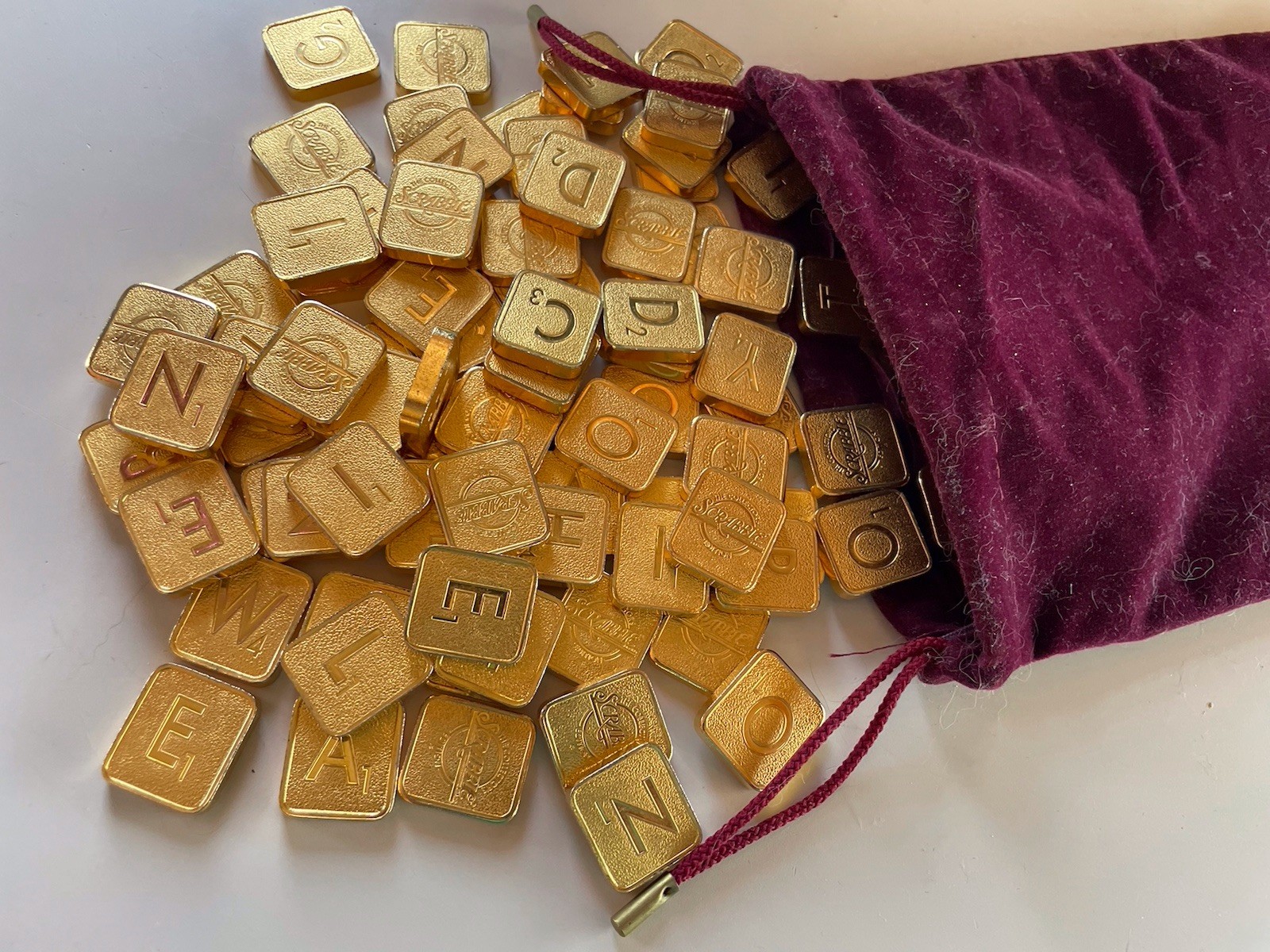 Franklin Mint Scrabble Collector\'s Ed. 24K Gold Game Tiles-Many Available-READ Franklin Mint Scrabble Collector\'s Ed. 24K Gold Game Tiles-Many Available-READ
