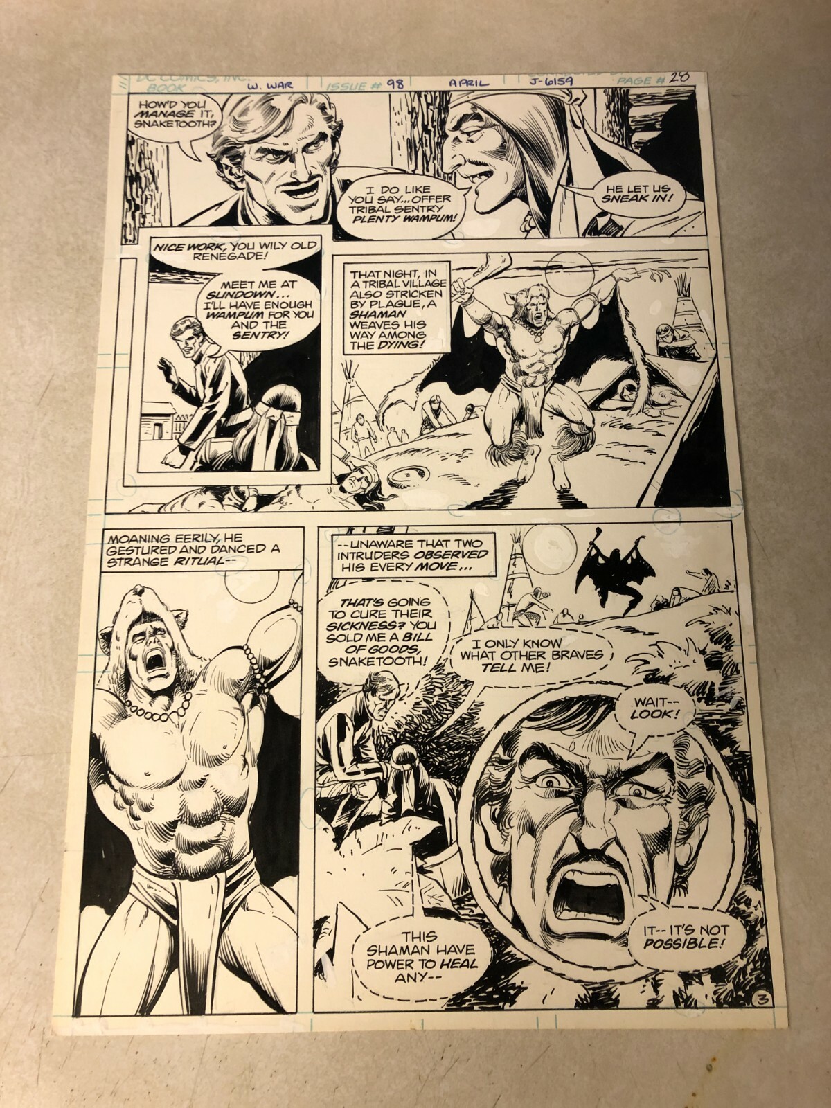 WEIRD WAR TALES #98 comic art 1981 SHAMAN strange RITUAL SNAKETOOTH TANGHAL