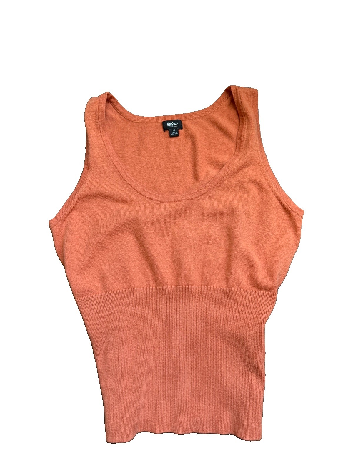 Mossimo Womens M Orange Knit Tank Top Fitted Ribbed Y2K Sleeveless Stretch VTG Mossimo Womens M Orange Knit Tank Top Fitted Ribbed Y2K Sleeveless Stretch VTG