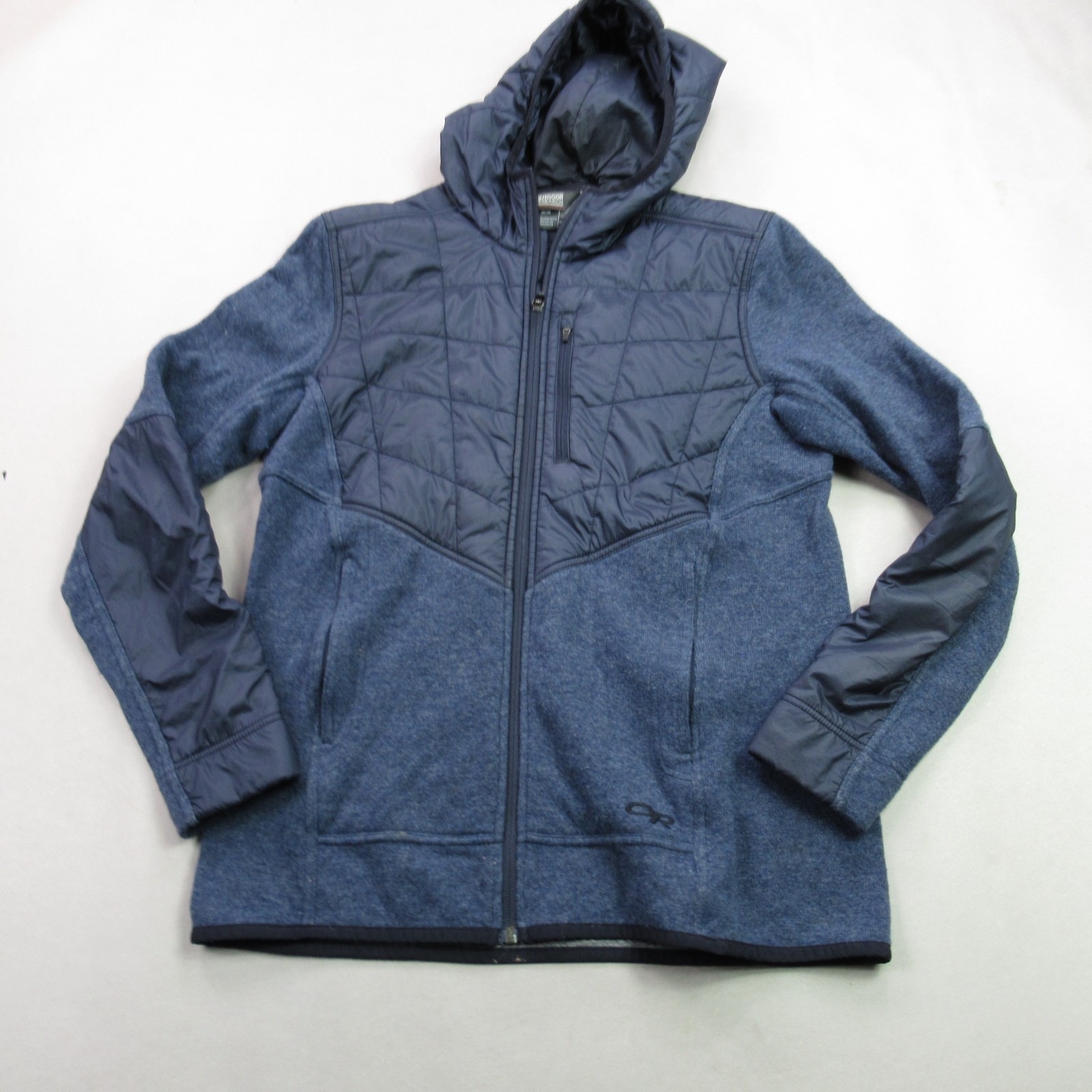 Outdoor Research Jacket Mens Medium Long Sleeve Full Zip Blue Hooded Casual Outdoor Research Jacket Mens Medium Long Sleeve Full Zip Blue Hooded Casual