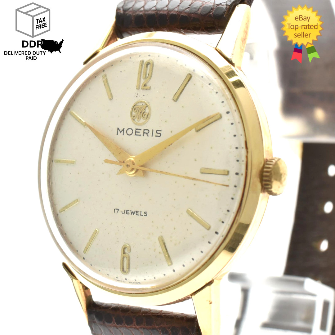 [ Exc+5 ] Moeris 17jewels Gold Filled 20Microns 34mm Men\'s Hand-winding Watch