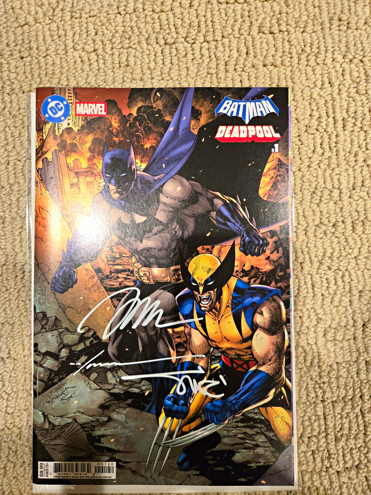 Batman/Deadpool #1 Variant, Signed By Jim Lee, Scott Williams, Alex Sinclair