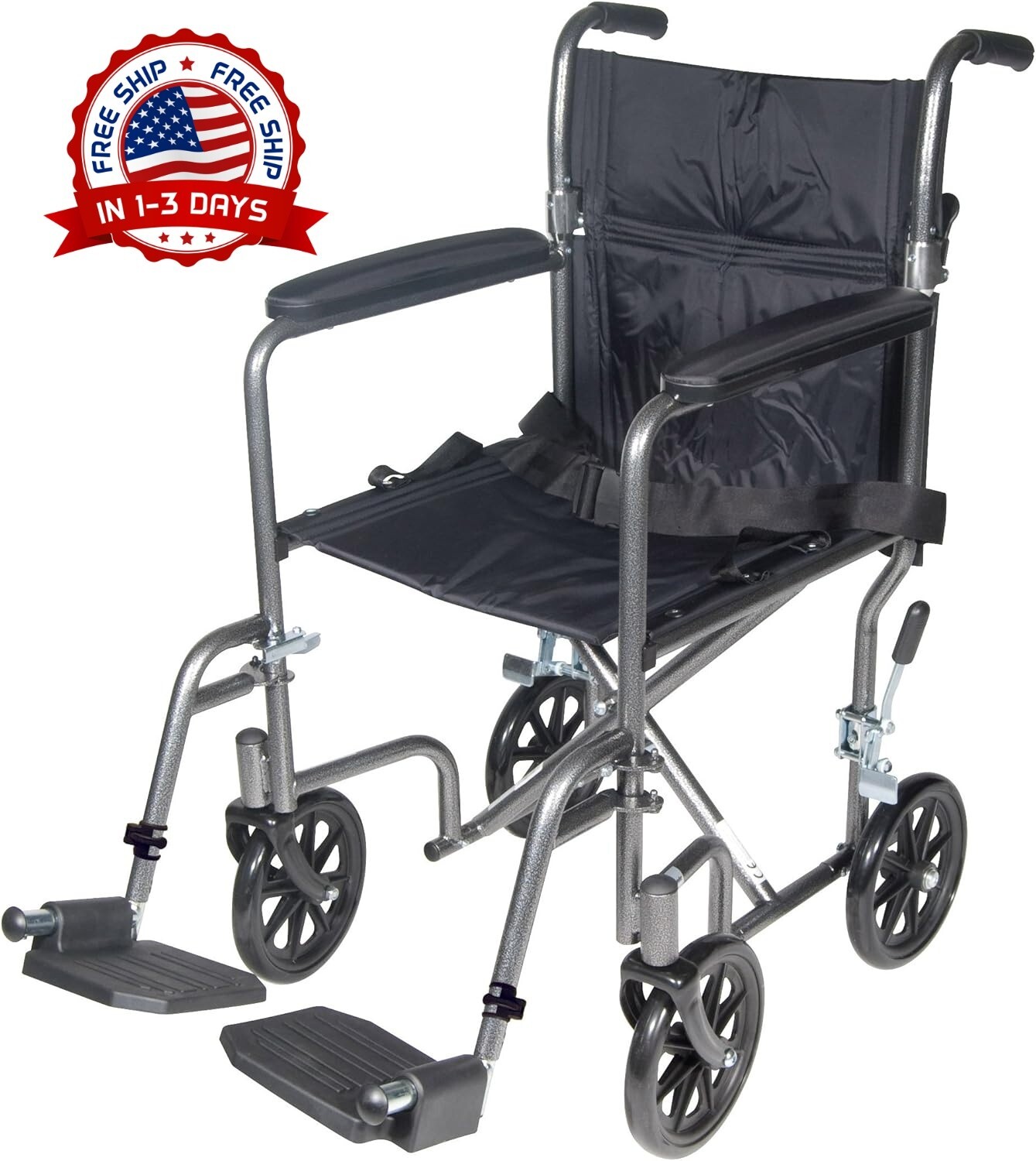 Silla De Ruedas Wheelchair Silla De Ruedas De Transporte Acero Ligero NUEVO US