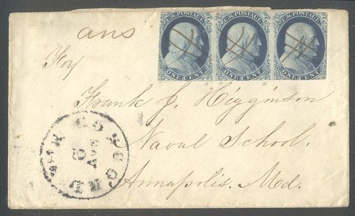 US # 8A-6B-8A VERY RARE STAMP COVER W/DOPORTO CERT. 
