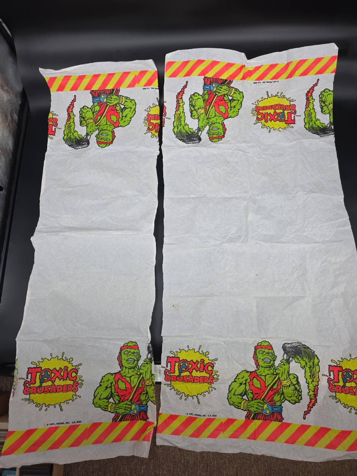 Vintage Toxic Crusaders Paper Table Cloth 1991 Very Rare As Is Troma Inc 