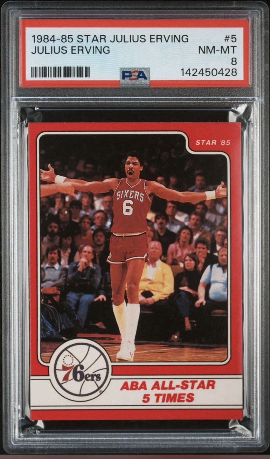 1984-85 STAR JULIUS ERVING #5 JULIUS ERVING PSA 8