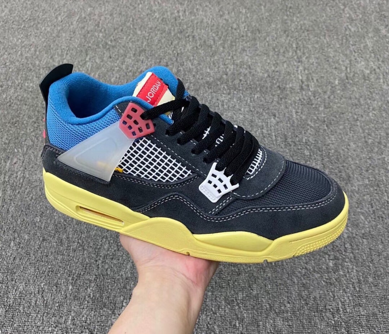 🎉 DC9533-001 Union LA Nike Air Jordan 4 Off Noir Suede Vintage Men\'s Shoes
