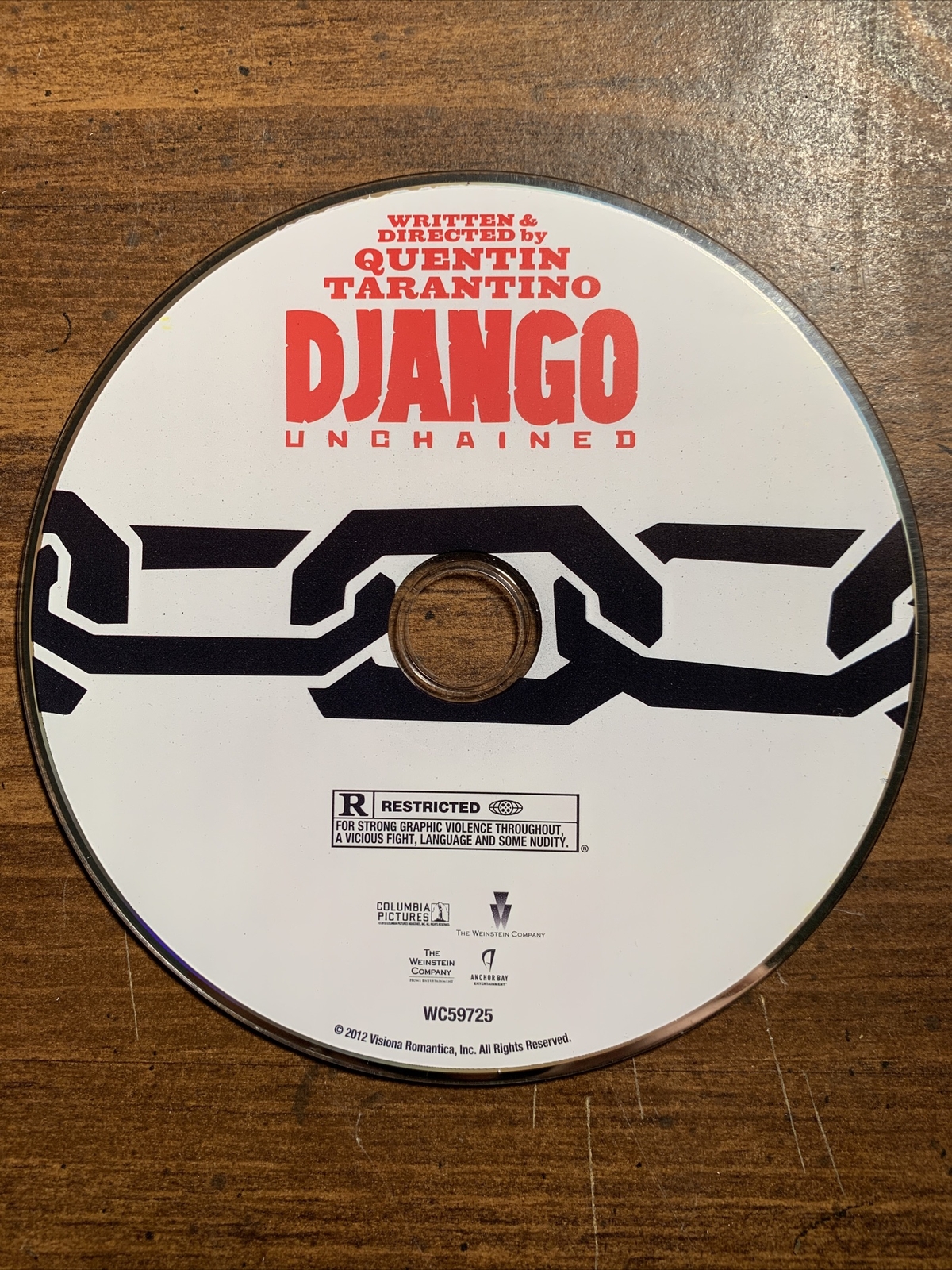 Django Unchained DVD Disc Only 2013 Quentin Tarantino Jamie Fox Django Unchained DVD Disc Only 2013 Quentin Tarantino Jamie Fox