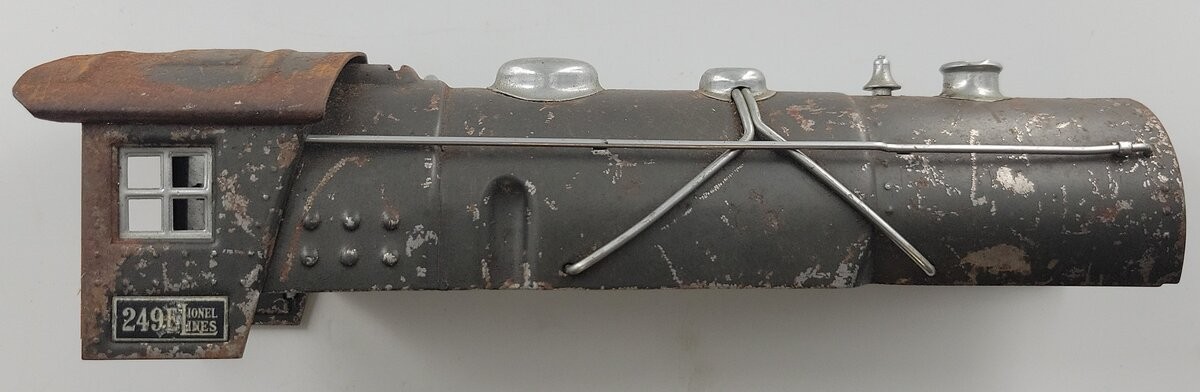 Lionel 249E-5 Prewar Gunmetal Steam Boiler and Cab Shell with Trim