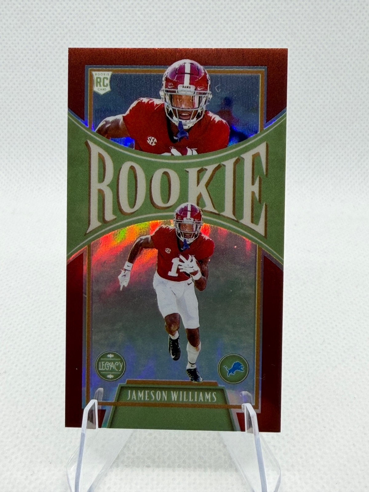Jameson Williams RC 2022 Panini Legacy Mini Ruby #/50 Lions - Ohio State Jameson Williams RC 2022 Panini Legacy Mini Ruby #/50 Lions - Ohio State