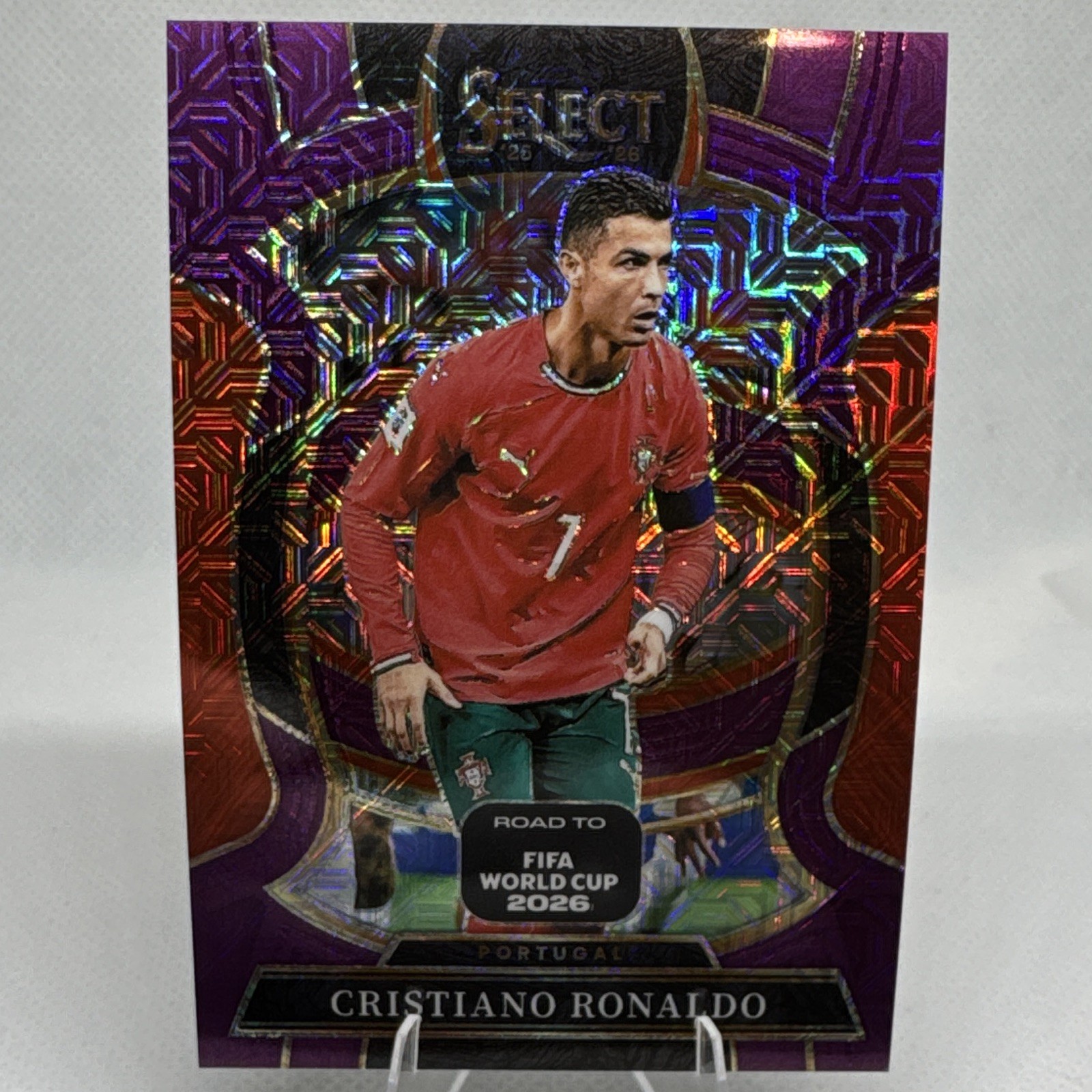 2025-26 Panini Select Cristiano Ronaldo #48 Terrace Purple Mojo