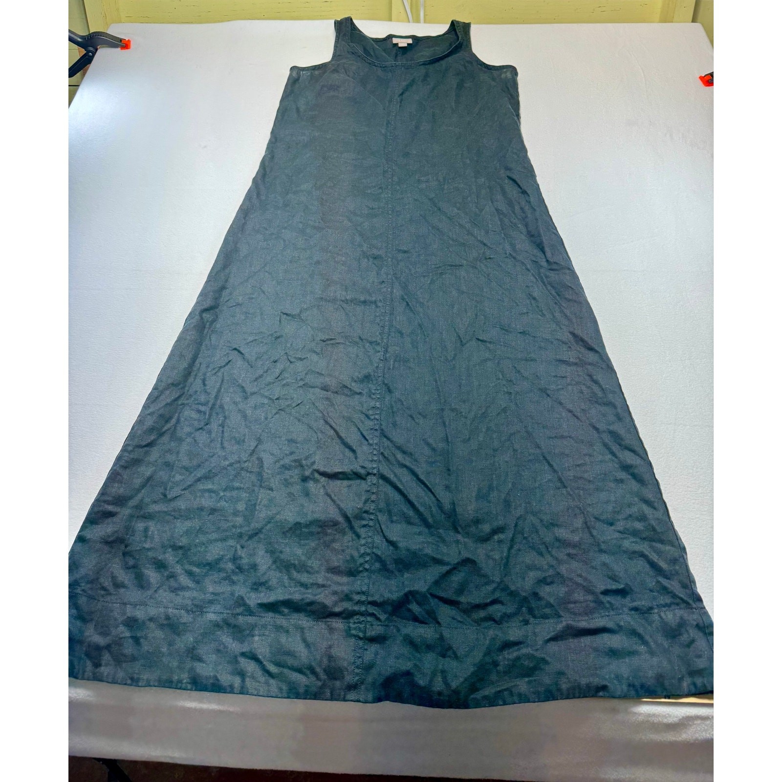 J jill 100% linen dress gothic natural witchy Lagenlook Coastal Grandma 0060A2