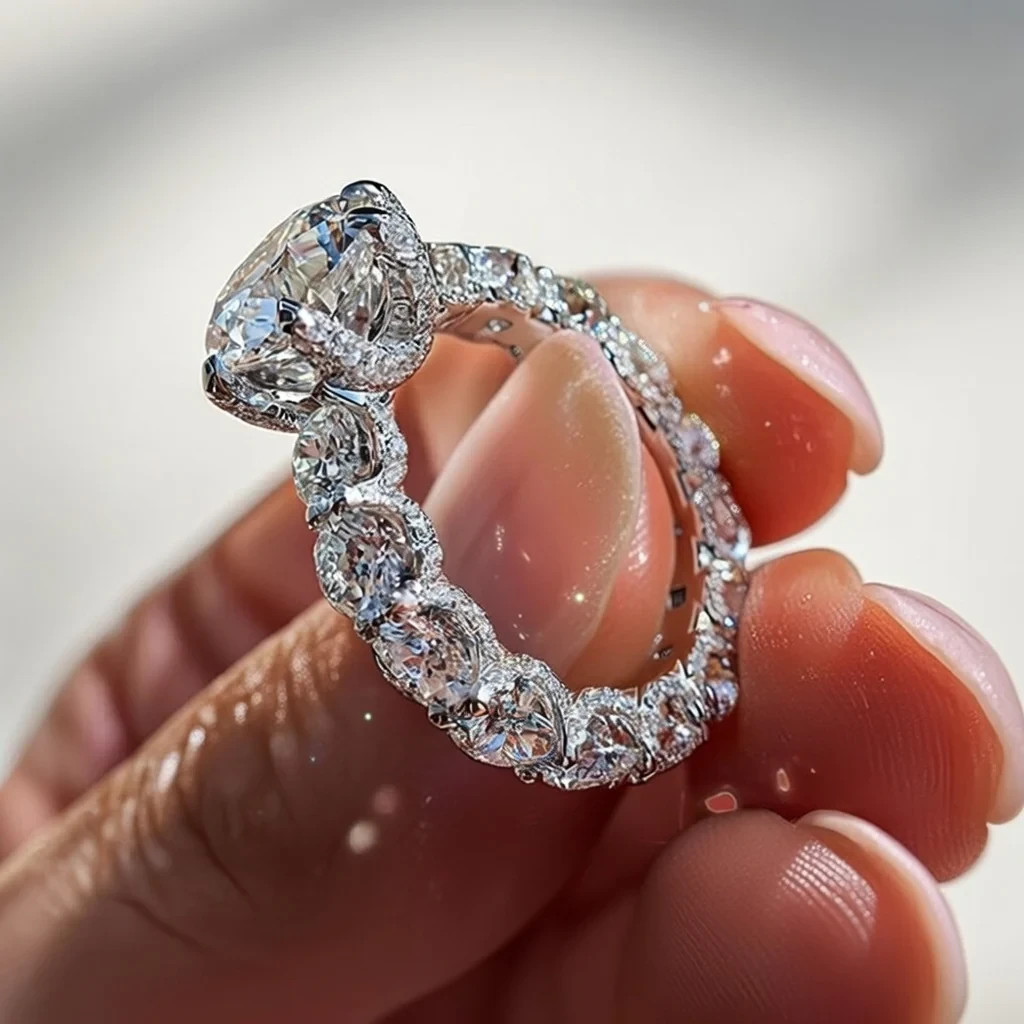 8.10Ct Round Cut Lab Grown Diamond Ring Solid 950 Platinum Engagement Gift