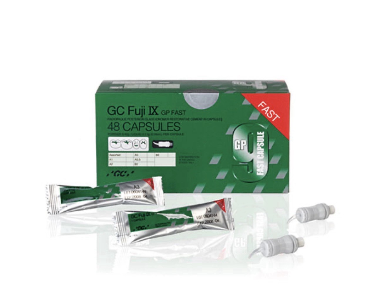 GC Fuji IX GP FAST Glass Ionomer Restorative in Capsules Different Shades 48/Pkg
