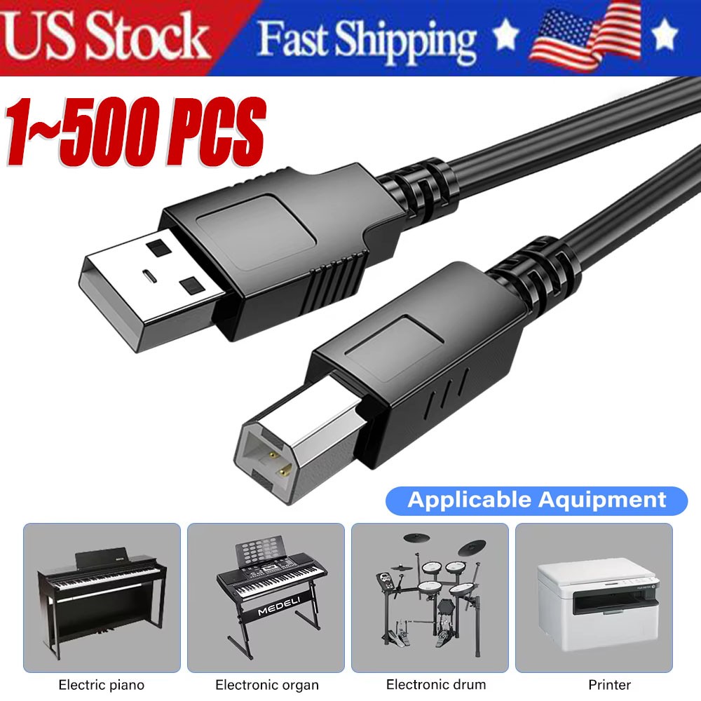 NEW USB 2.0 A TO B High Speed Printer Scanner Premium Cable Cord 1.5m Lot NEW USB 2.0 A TO B High Speed Printer Scanner Premium Cable Cord 1.5m Lot