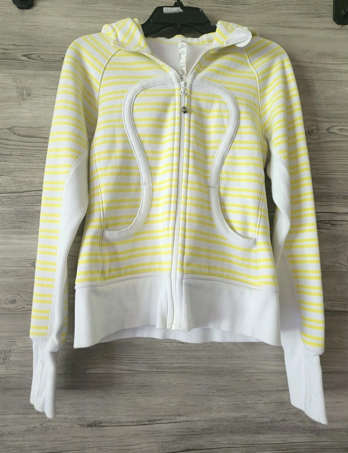 Lululemon Pink Black Striped Scuba Hoodie 6