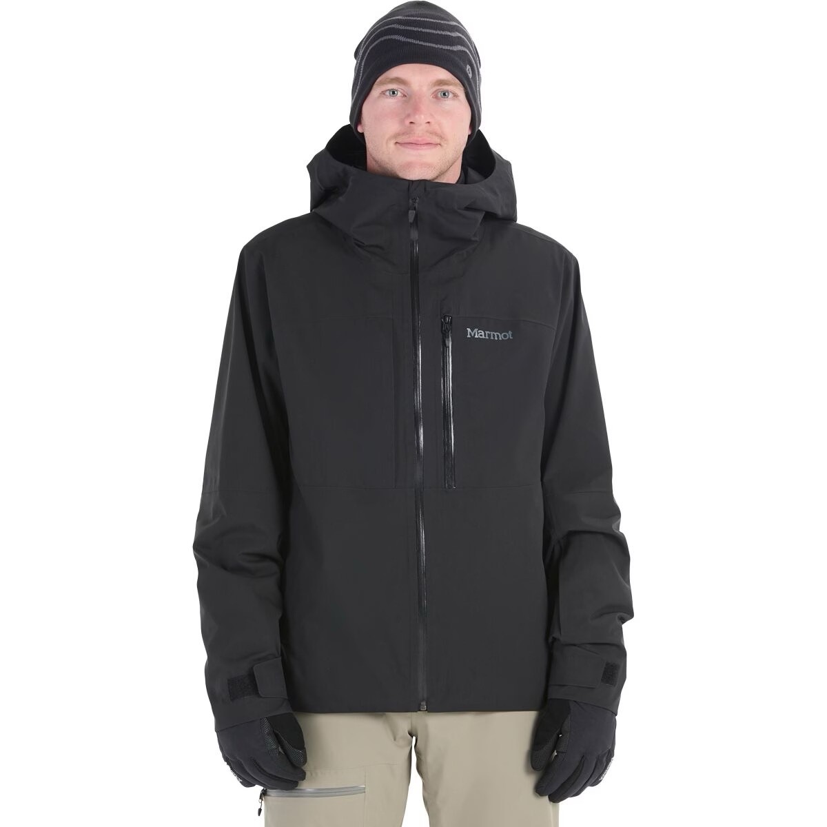 MARMOT Refuge Hooded Mens L Jacket/Coat/Shell Black Ski/Winter $325 NEW