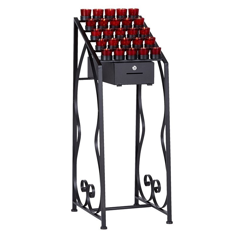 Wrought Iron Devotional Candle Light Stand - 25 Cup For Convenient Candle Access