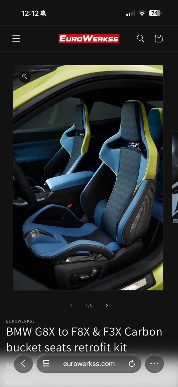 BMW G80 G82 Carbon Bucket Seat Retrofit Kit In F8X E9X