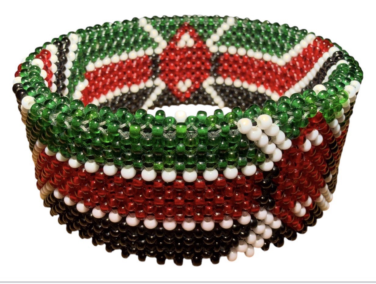 Maasai beaded bracelet featuring Kenyan flag colors Maasai beaded bracelet featuring Kenyan flag colors