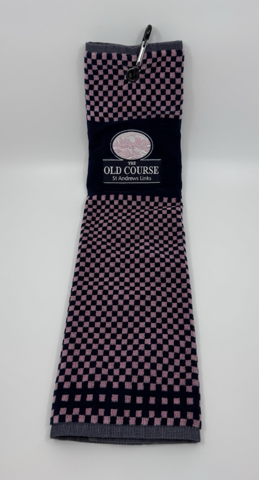 The Old Course St. Andrews Scotland Golf Towel Trifold Pink / Blue - NEW NWT The Old Course St. Andrews Scotland Golf Towel Trifold Pink / Blue - NEW NWT