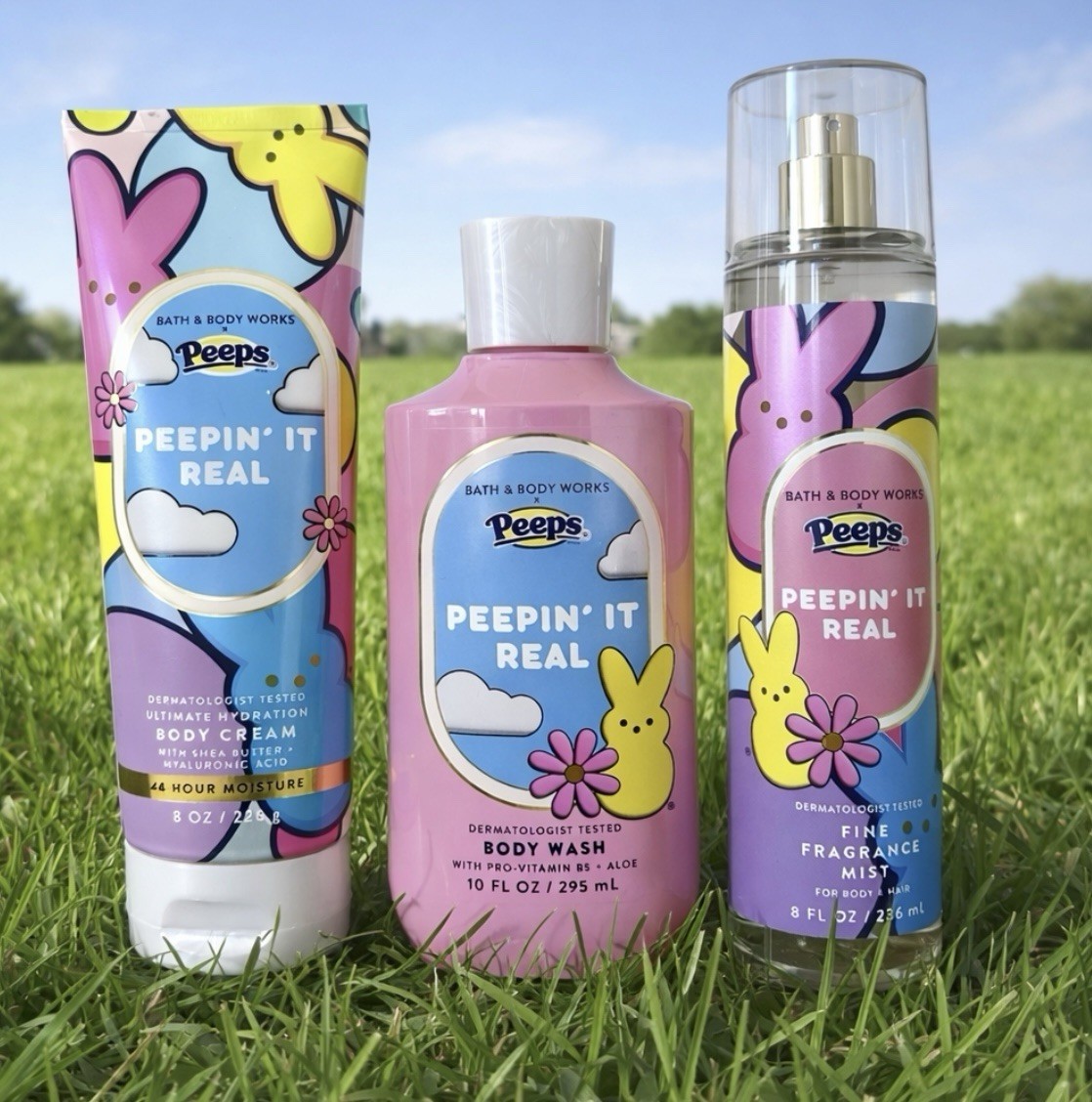 Bath & Body Works Peepin\' It Real Cream, body Wash, Mist Valued $51.00 Bath & Body Works Peepin\' It Real Cream, body Wash, Mist Valued $51.00