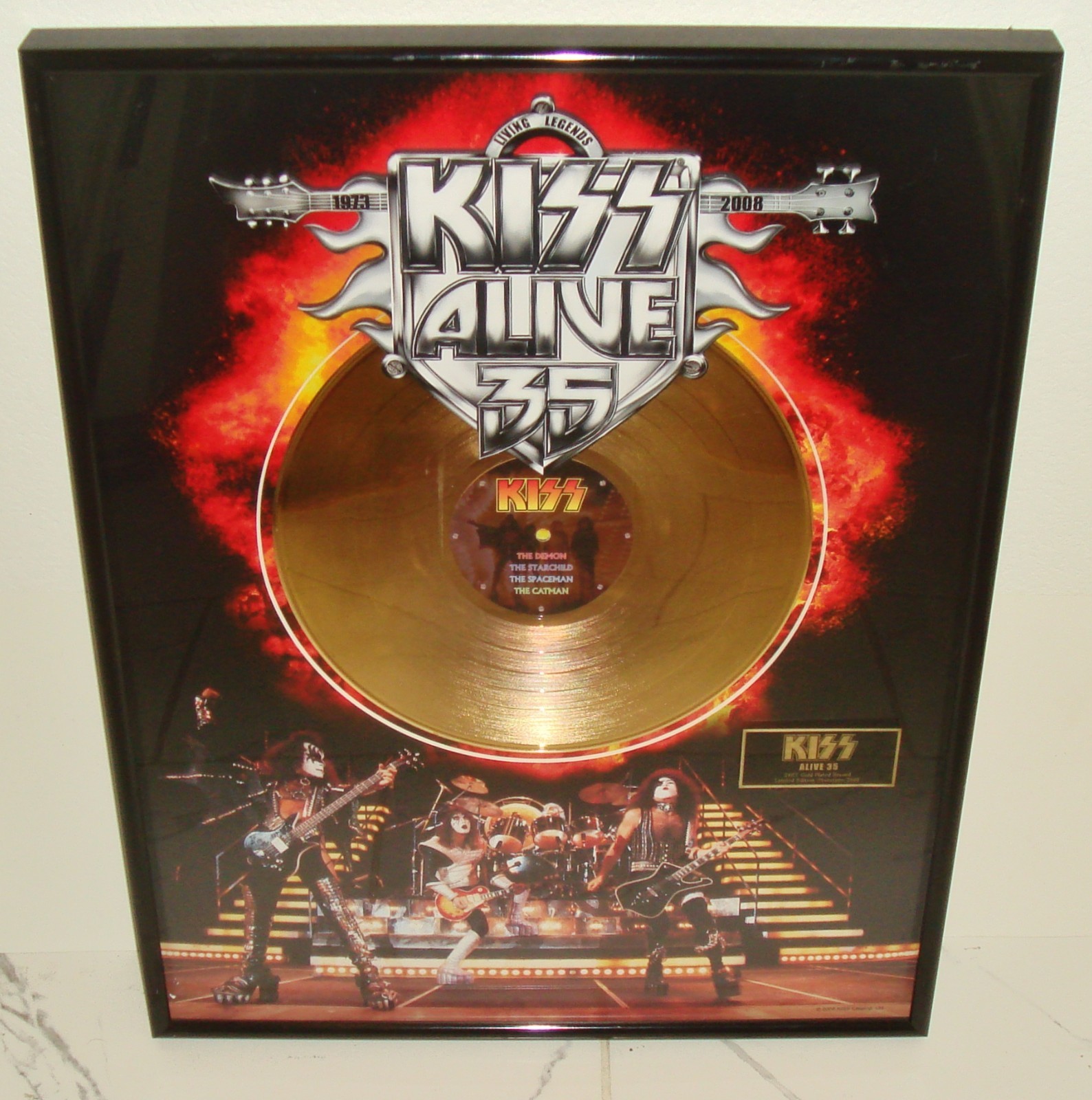 KISS Alive 35  - 24kt Gold Plated Framed Record  NICE Collectible