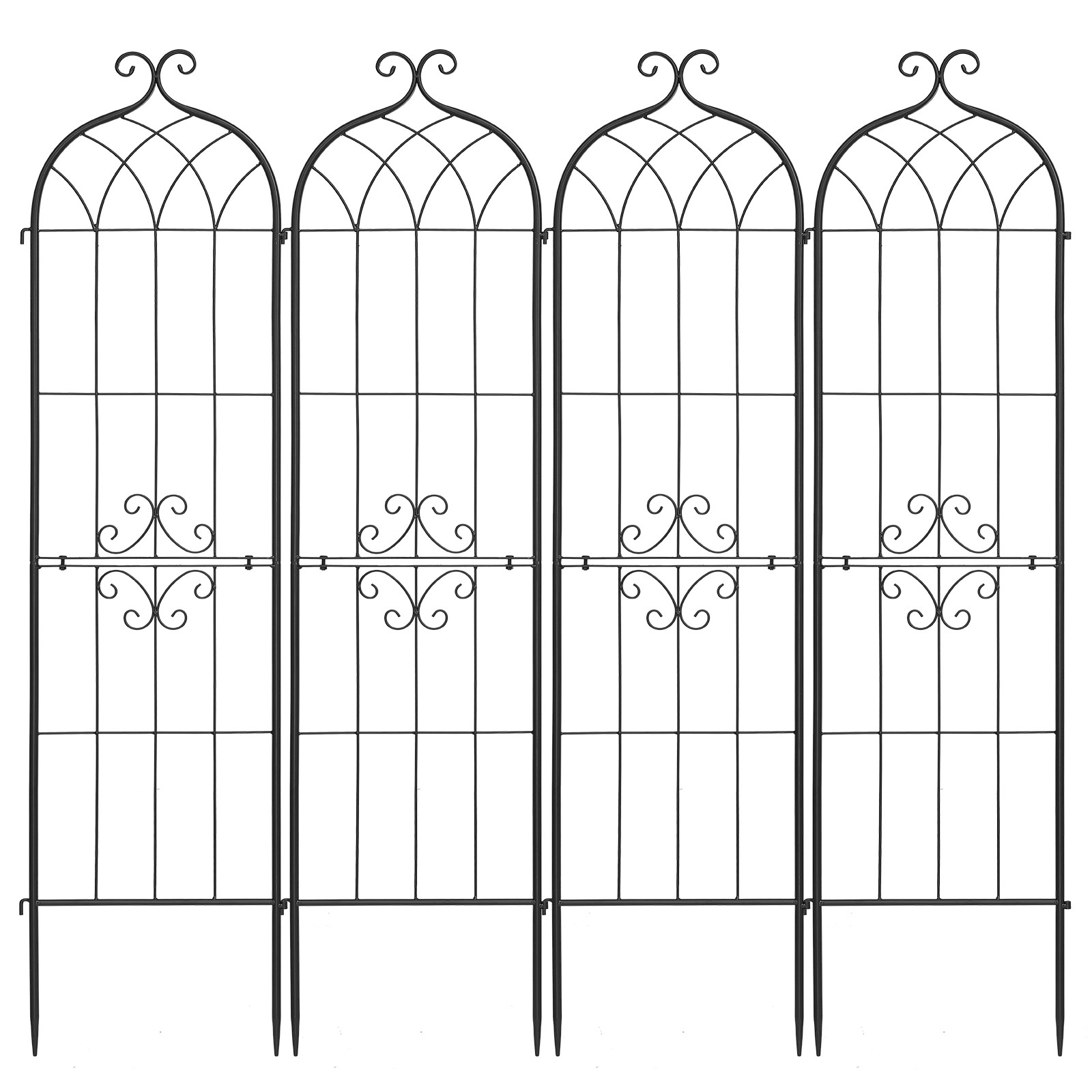 Uimoso Metal Garden Trellis 60x15 inch 4 Pack for Climbing Plants and Vegetables