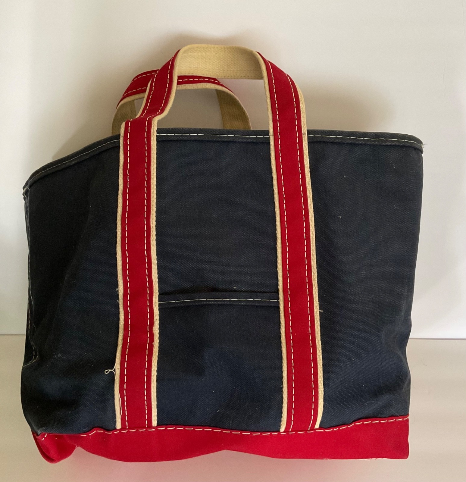 RARE LL Bean Vintage Boat and Tote 1980’s Sawtooth Tag Blue Red Straps USA Bag RARE LL Bean Vintage Boat and Tote 1980’s Sawtooth Tag Blue Red Straps USA Bag