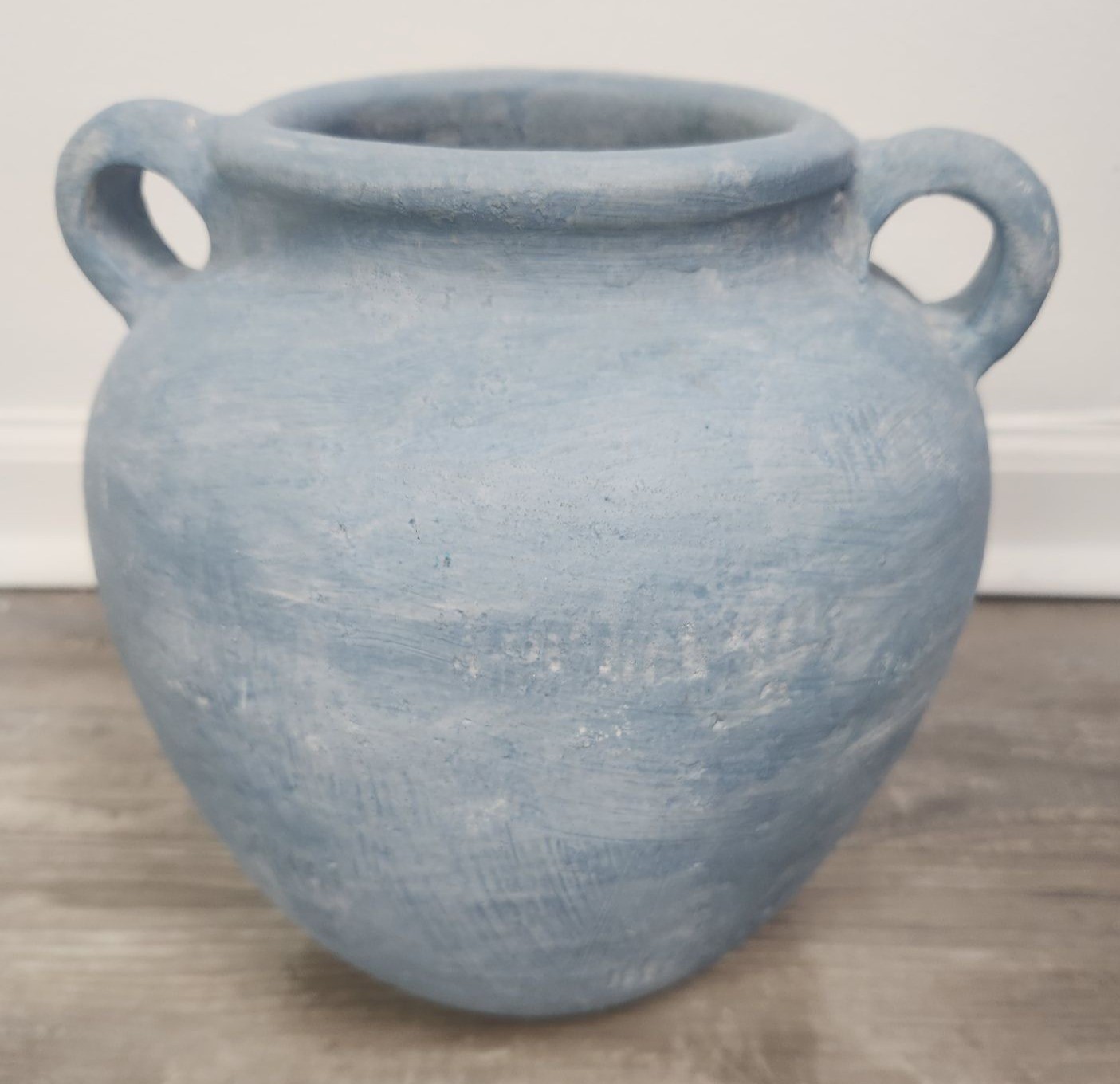 Pottery Barn Chambray Artisan Handcrafted Ceramic Medium Blue Vase