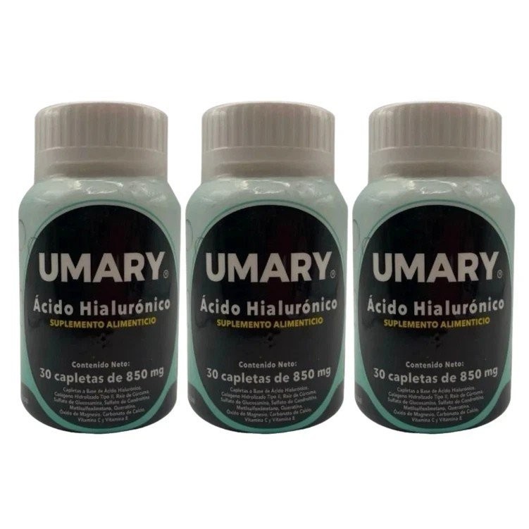 3 Packs Acid Hyaluronic 30 Caplets 850mg For Enhanced and Overall Body Wellness