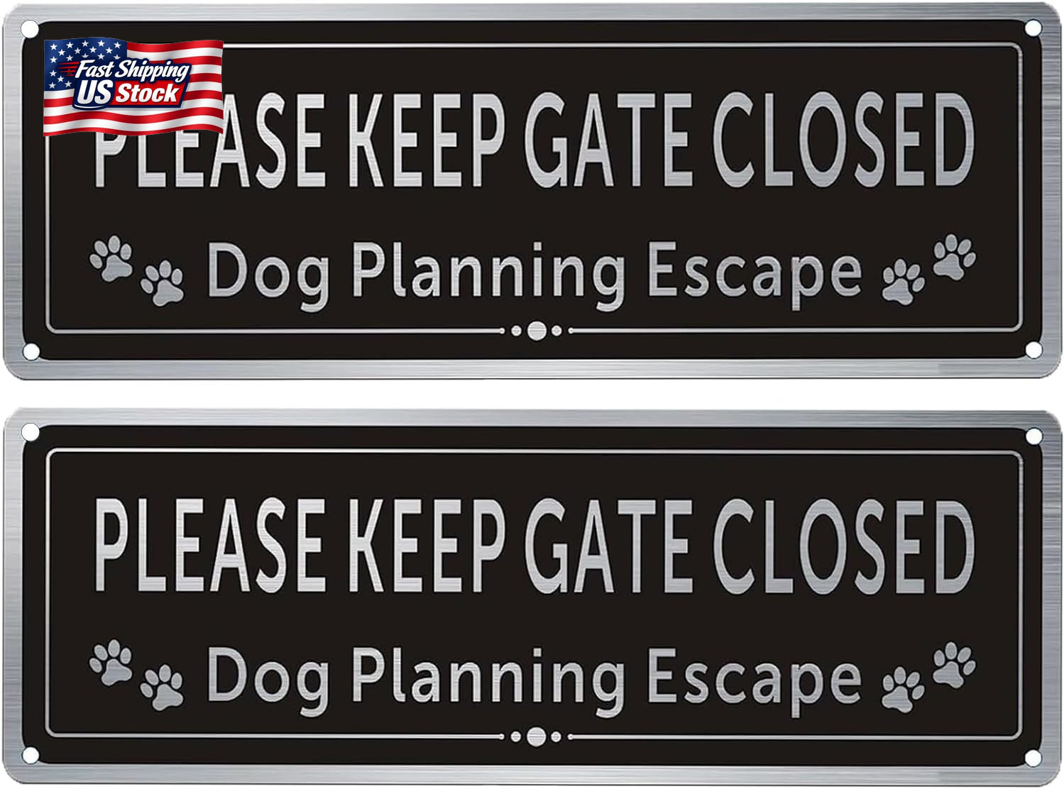 2 Pack Please Keep Gate Closed Sign – Please Close the Gate Metal Sign, Dog Plan