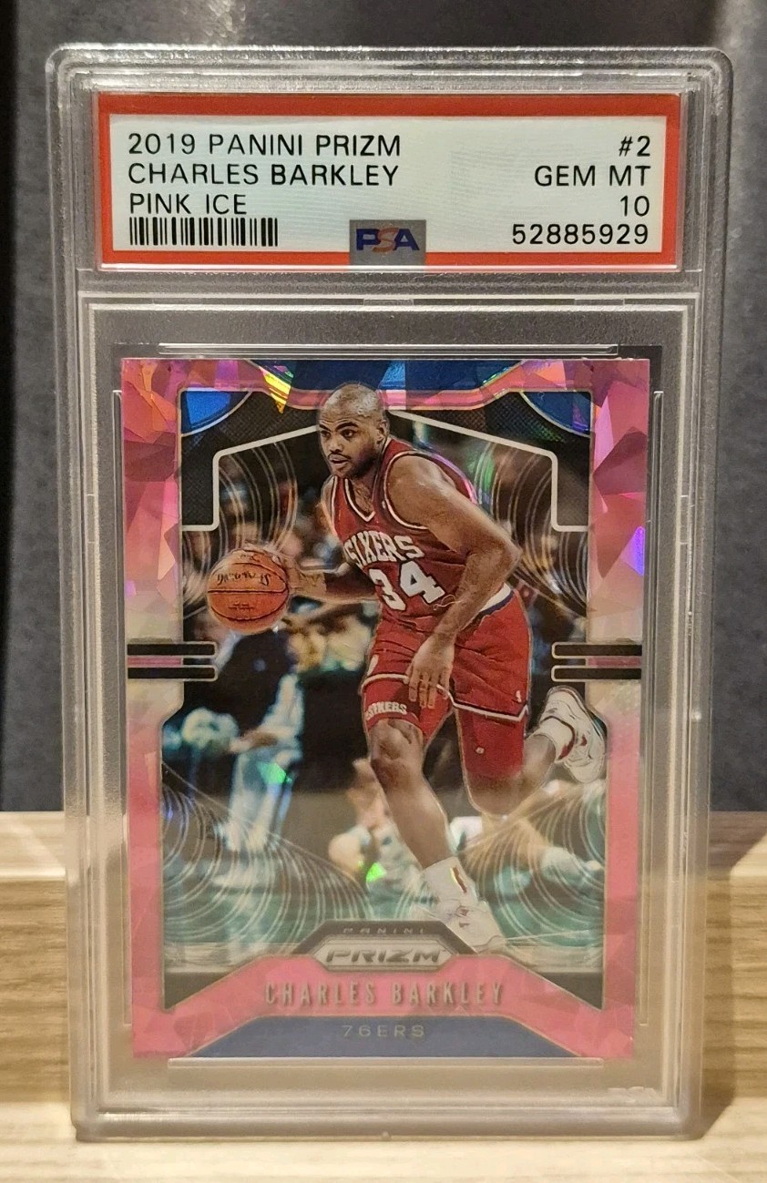 Panini 2019 Prizm Charles Barkley Pink Ice #2 PSA 10 Graded Card