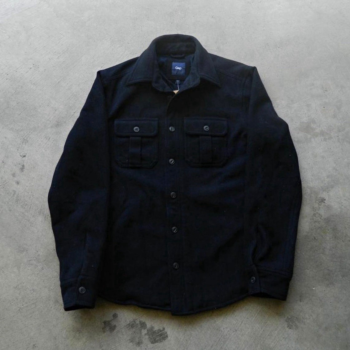 Gap Men\'s Navy Button-Front Jacket w/ Pockets, Regular Fit, Size M Gap Men\'s Navy Button-Front Jacket w/ Pockets, Regular Fit, Size M