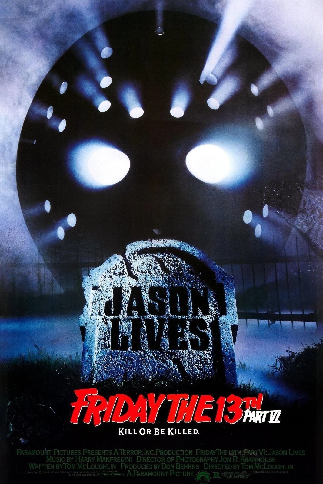 New 1986 Friday The 13th Part 6 Jason Lives Movie Poster Crystal Lake    DD719