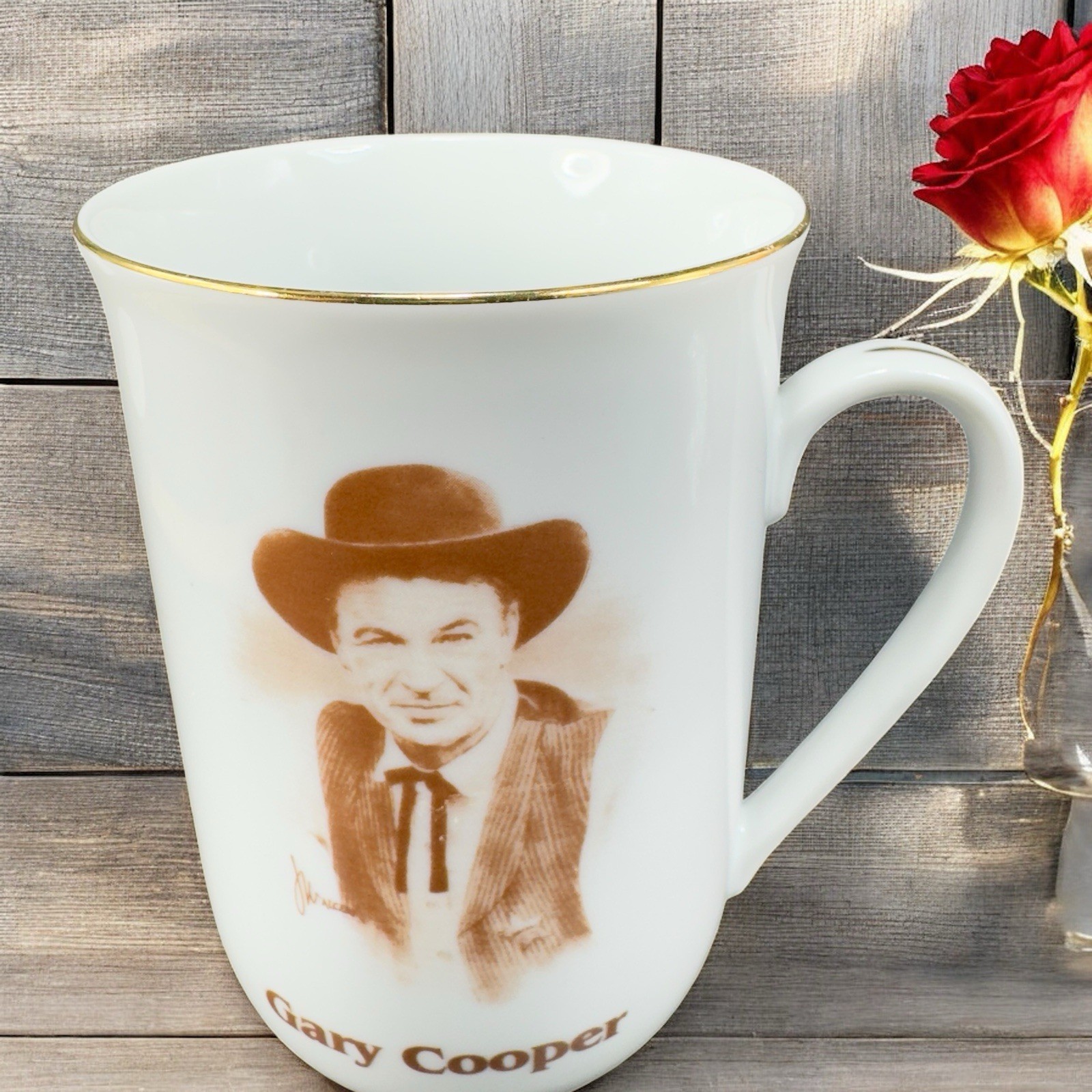 Vintage Hollywood Hall of Fame Museum Porcelain Coffee Mug Cup Gary Cooper VTG Vintage Hollywood Hall of Fame Museum Porcelain Coffee Mug Cup Gary Cooper VTG