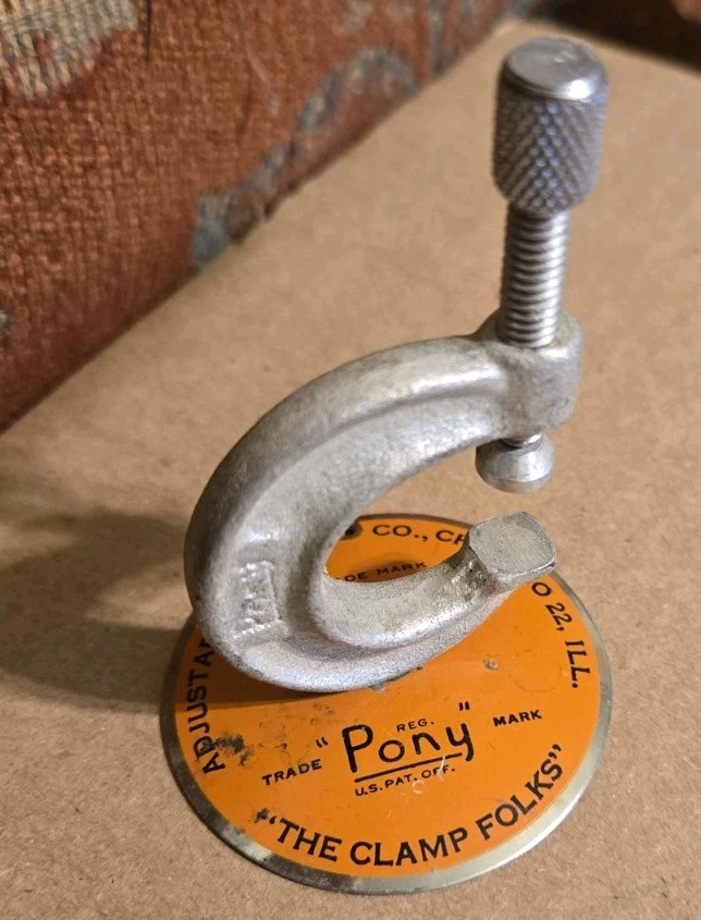 Vtg Jorgensen Pony Clamp Advertising Paperweight 1940s? Vtg Jorgensen Pony Clamp Advertising Paperweight 1940s?