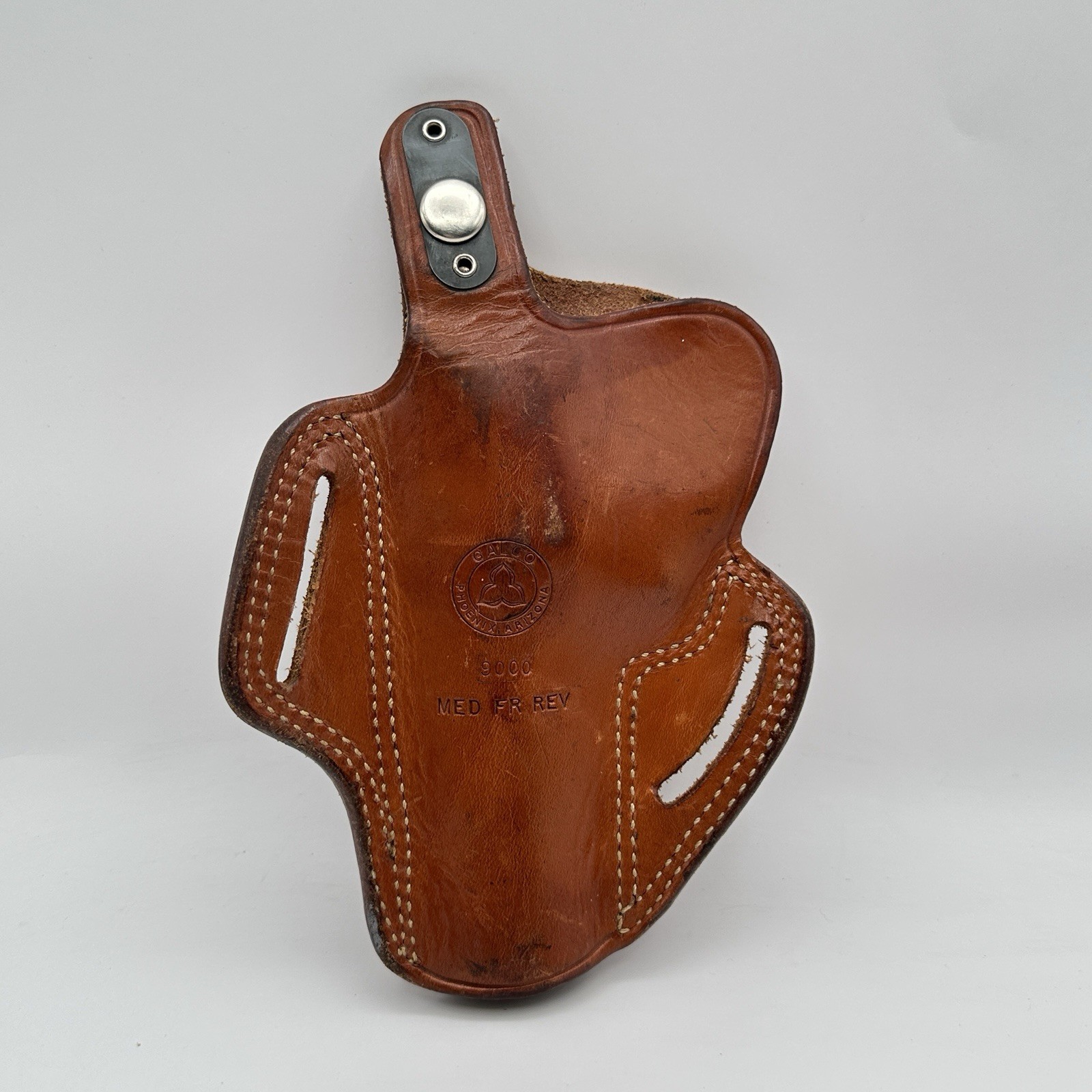 Vintage Galco 9000 Med FR Rev Snap Release Revolver Holster Brown Right Handed
