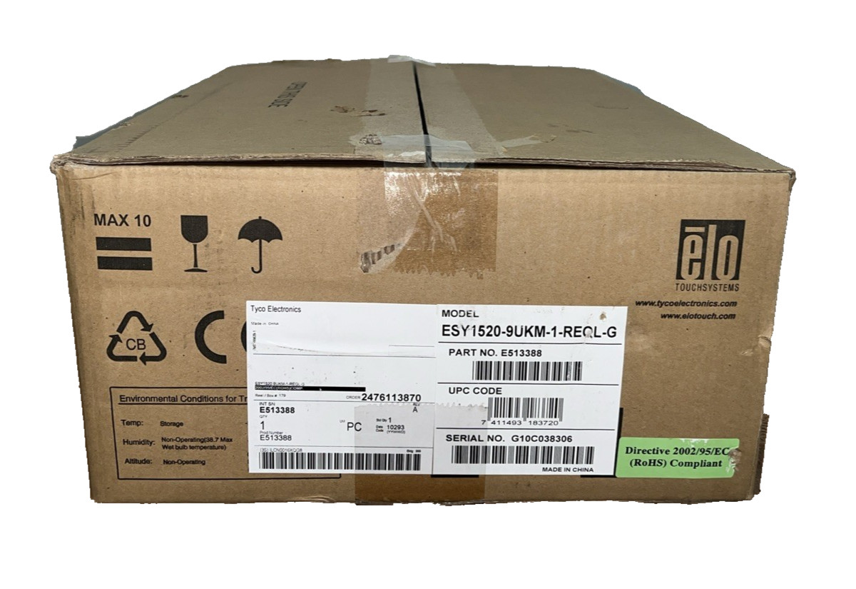 Elo TouchSystems ESY1520-9UKM-1-REQL-G (E513388) Tyco Electronics NEW Elo TouchSystems ESY1520-9UKM-1-REQL-G (E513388) Tyco Electronics NEW